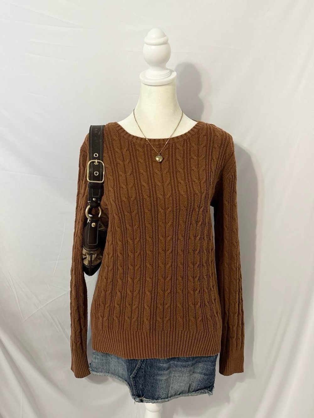 Vintage Y2k Preppy Brown Indie Knitted St Johns Bay Sweater